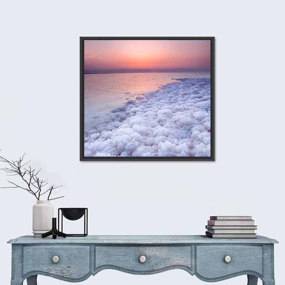 Dead Sea Salt Shoreline Sunset Wall Art