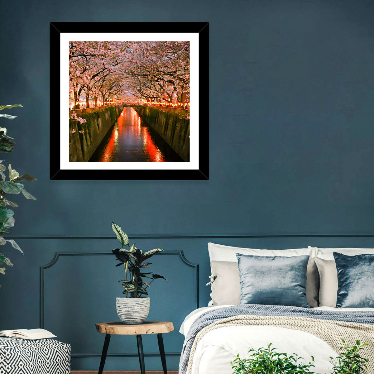 Meguro River Cherry Blossoms Wall Art