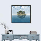 Tropical Island Mirror Reflection Wall Art