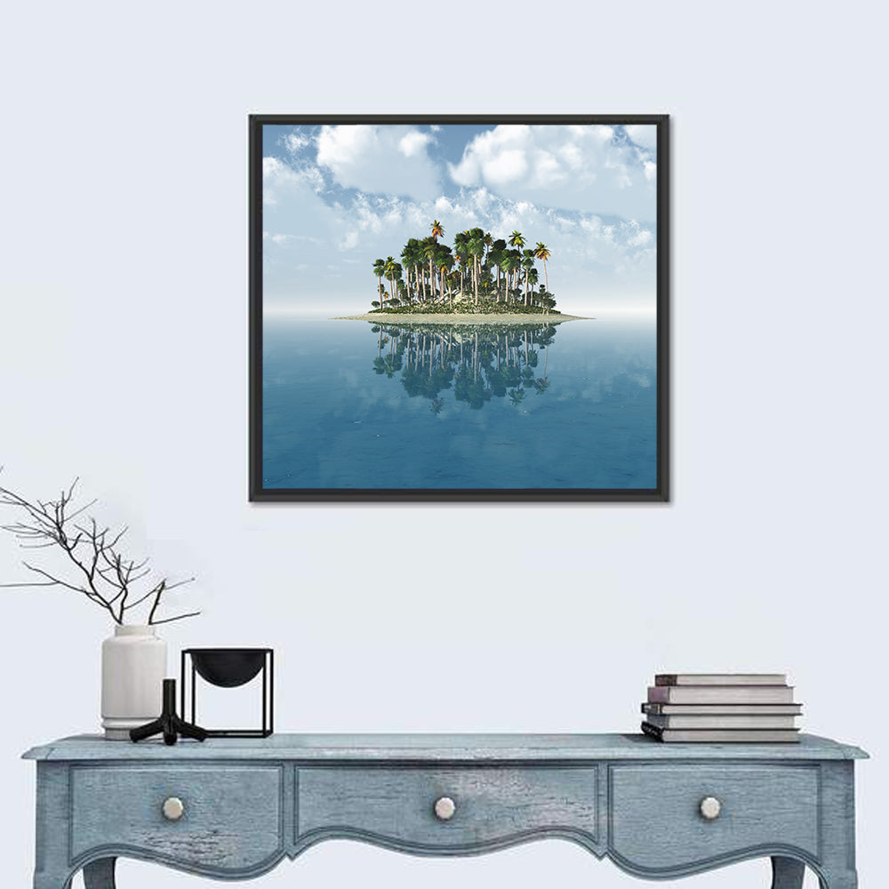 Tropical Island Mirror Reflection Wall Art