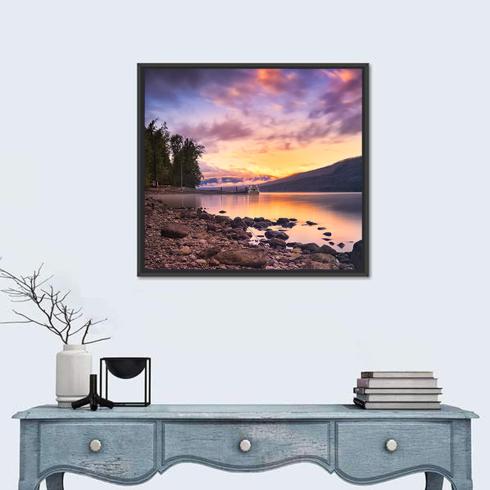 Lake Mcdonald Sunset Reflection Wall Art