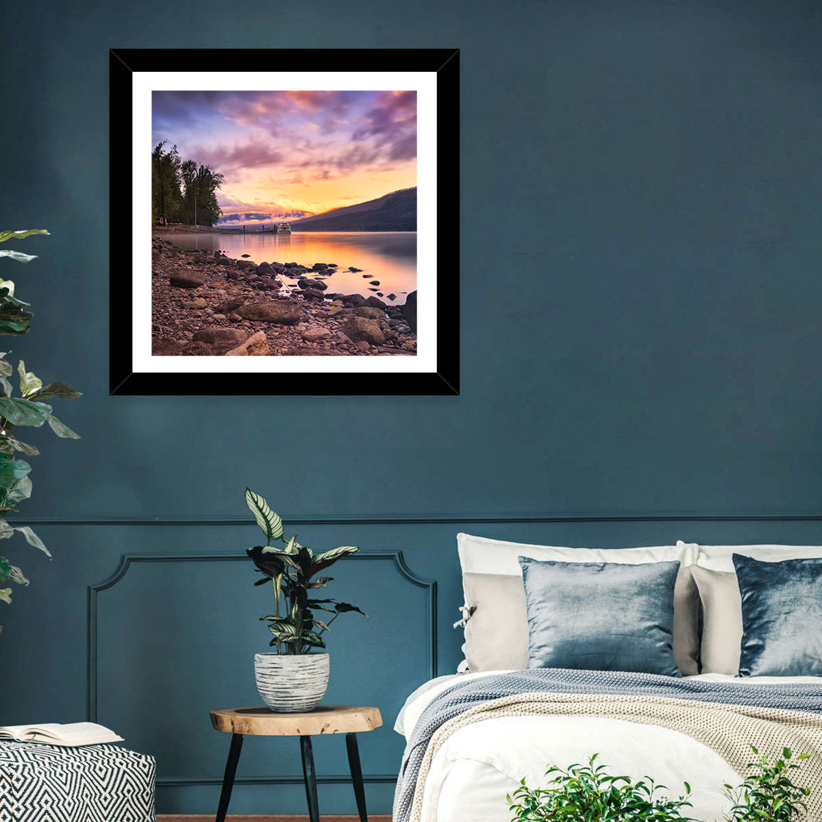 Lake Mcdonald Sunset Reflection Wall Art