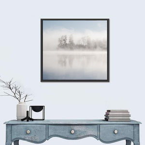 Misty Forest Lake Wall Art