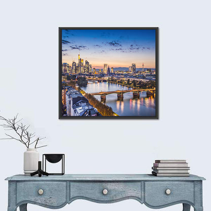 Frankfurt Twilight Skyline Wall Art