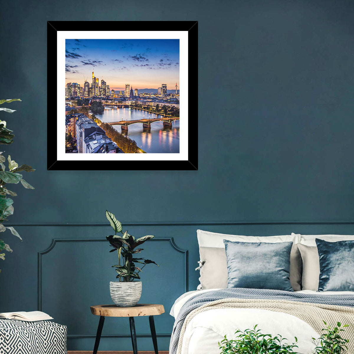 Frankfurt Twilight Skyline Wall Art