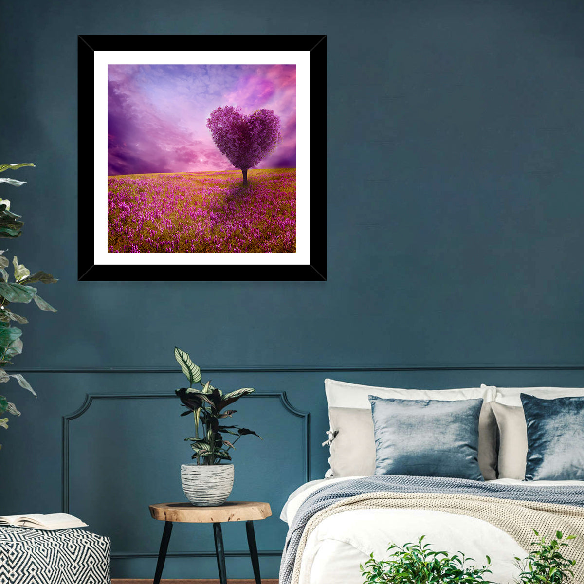 Heart-shaped Tree at Sunset Wall Art
