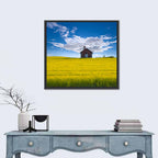 Red Barn in Golden Wheat Field Wall Art