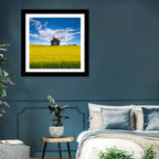 Red Barn in Golden Wheat Field Wall Art