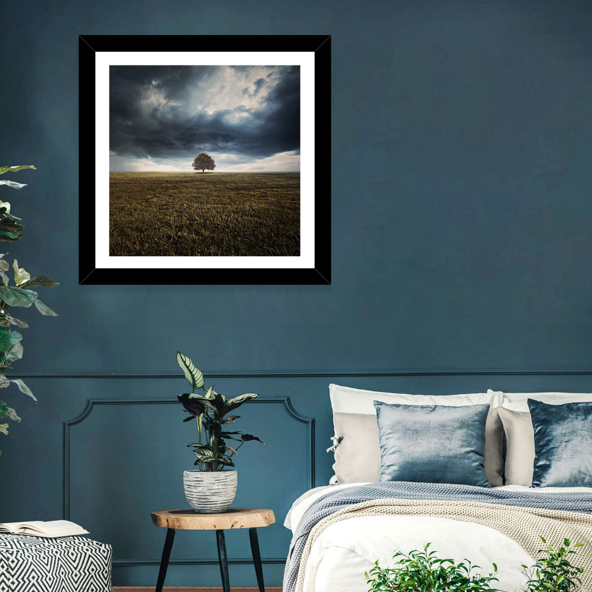 Lone Tree Under Storm Clouds Wall Art