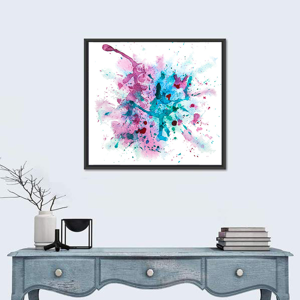 Magenta and Turquoise Splash Wall Art