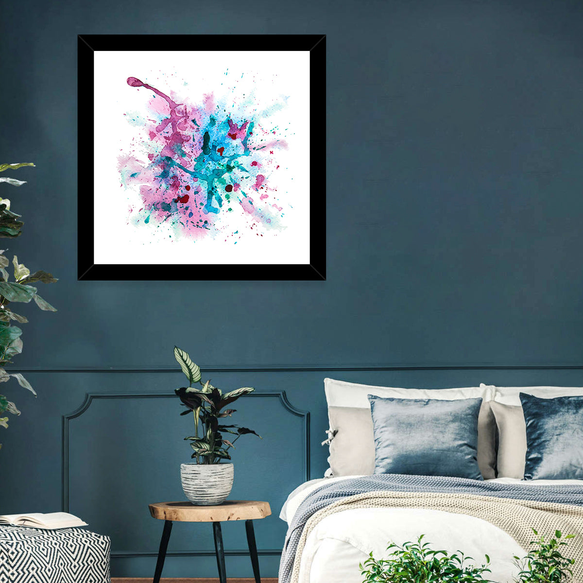 Magenta and Turquoise Splash Wall Art