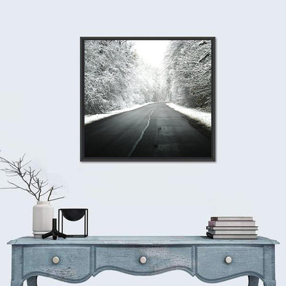 Glowing Winter Road Wall Art