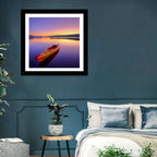 Bright Orange Kayak at Sunset Wall Art