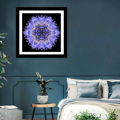 Cornflower Mandala Kaleidoscope Wall Art