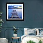 Weathered Lake Pier at Dusk Wall Art