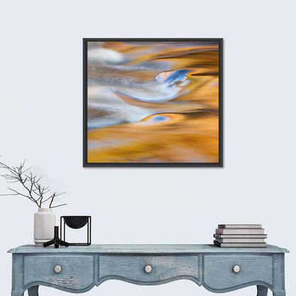 Golden Water Abstraction Wall Art