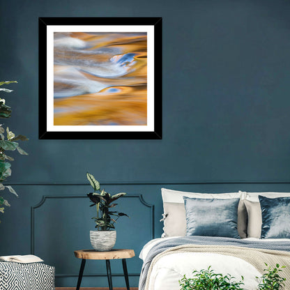 Golden Water Abstraction Wall Art