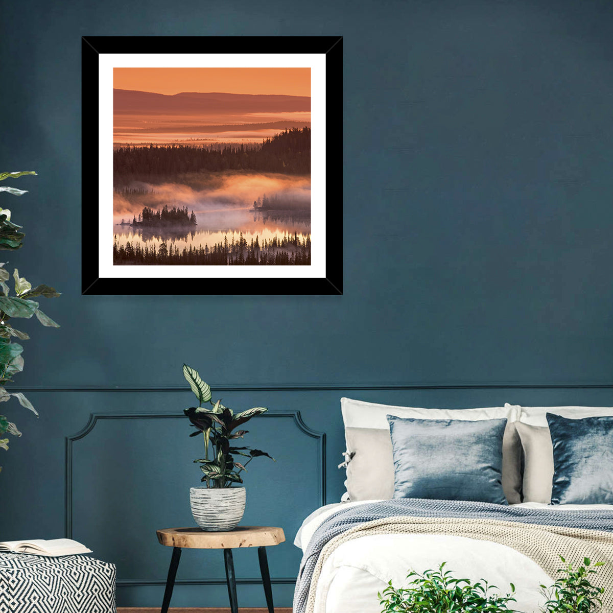 Lapland Sunrise Over Misty Lake Wall Art