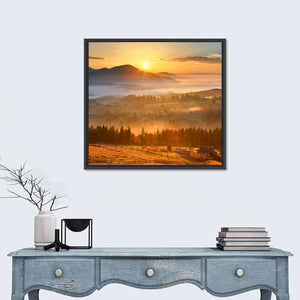 Mountain Village Sunrise Wall Art