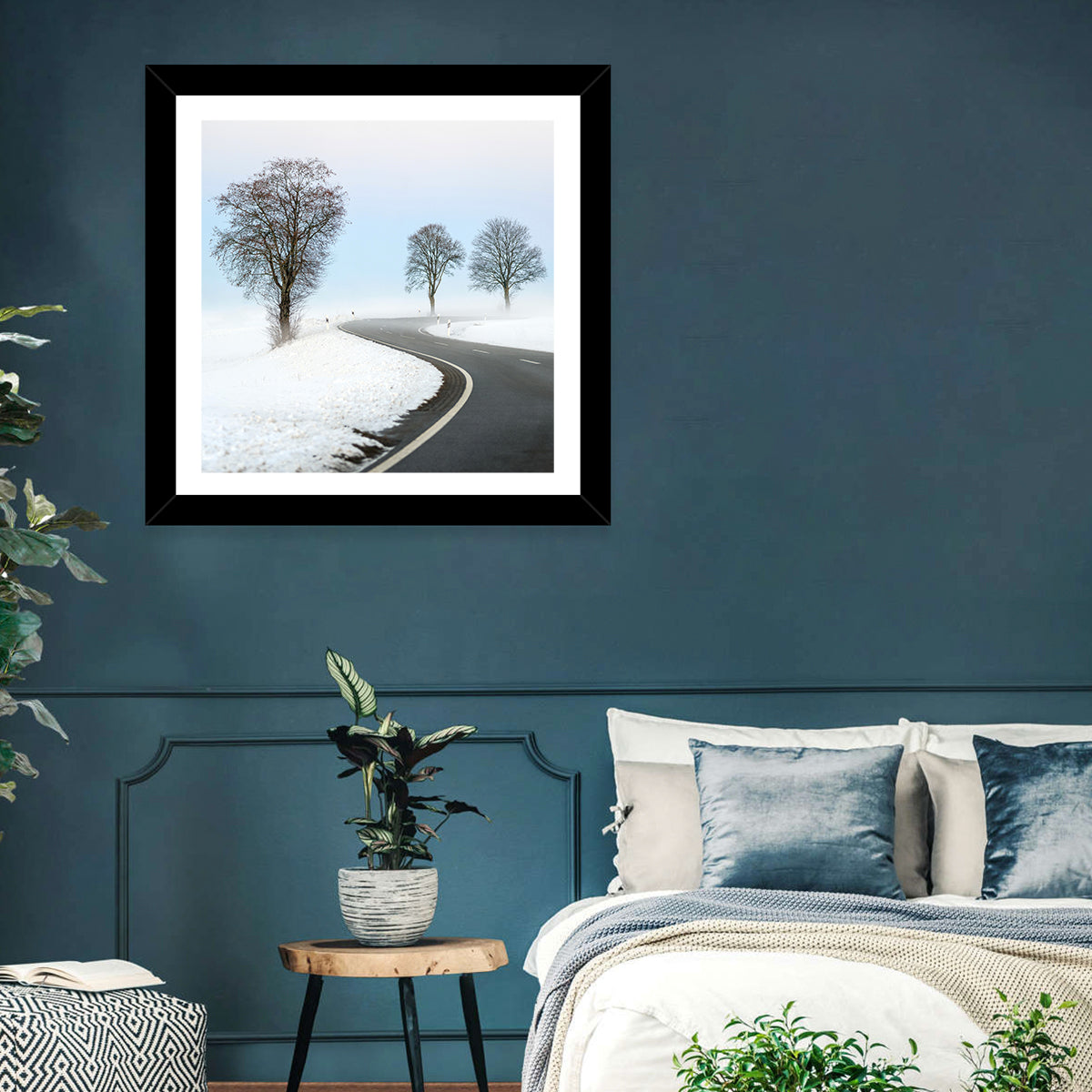 Foggy Winter Road Wall Art