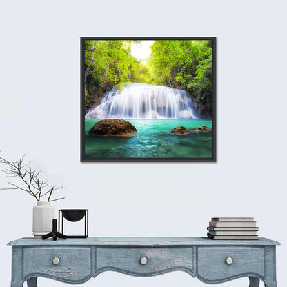 Erawan Falls Turquoise Waterfall Wall Art