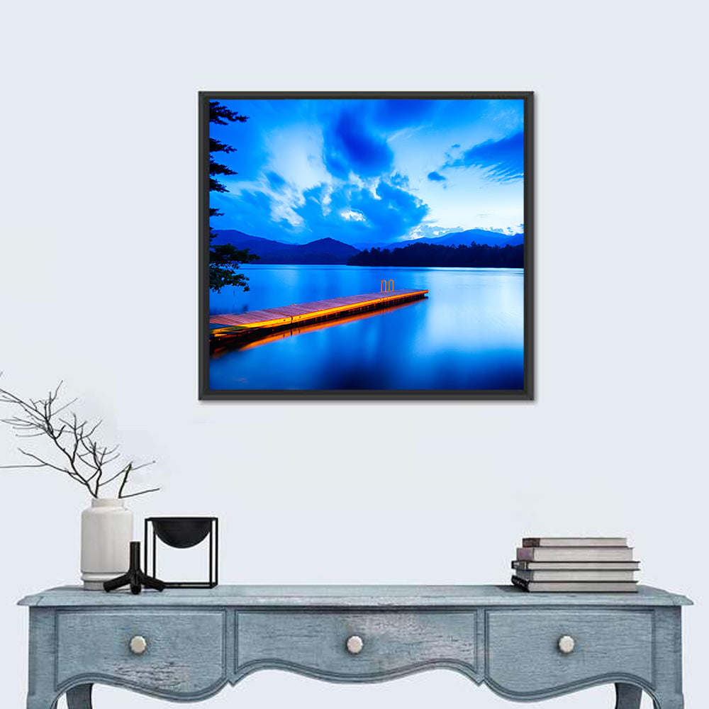 Lake Santeetlah Pier at Dusk Wall Art