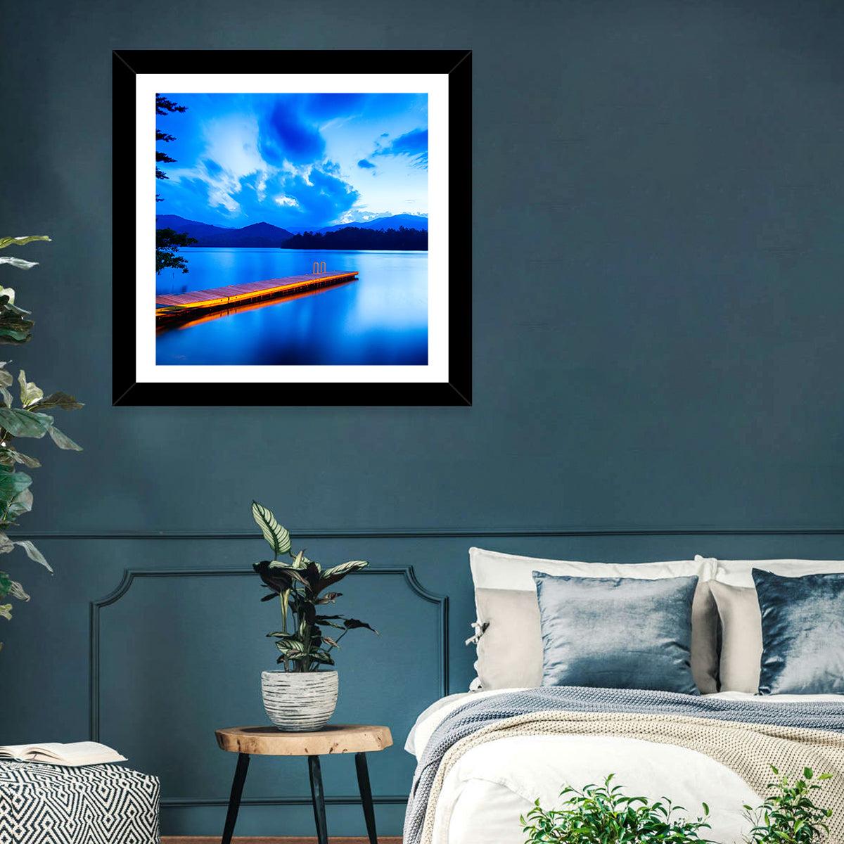Lake Santeetlah Pier at Dusk Wall Art