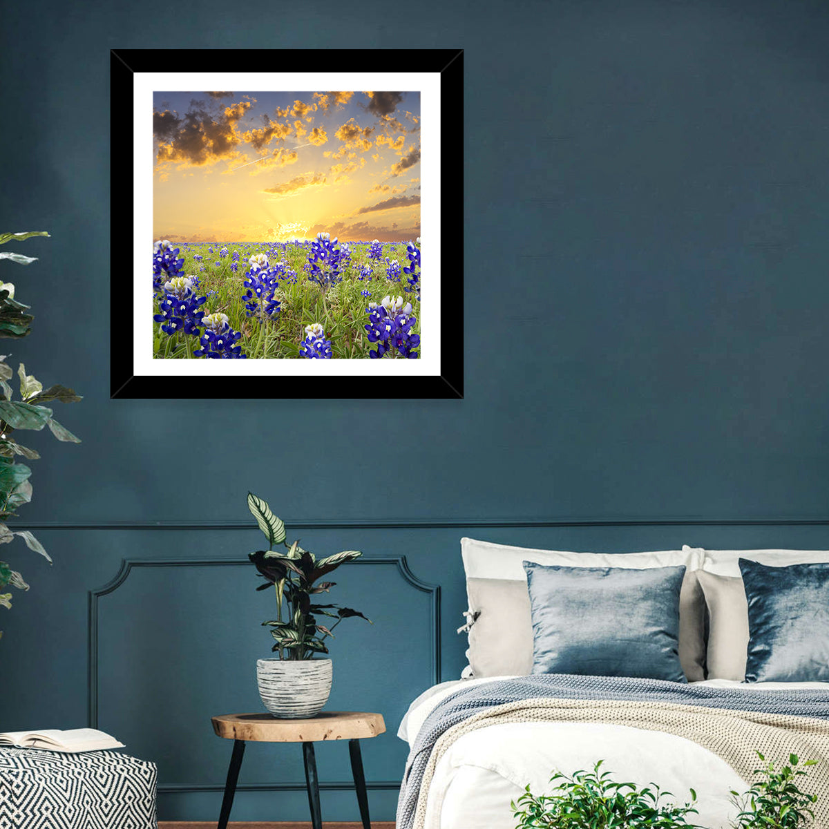 Bluebonnet Field at Sunset Wall Art