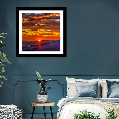 Lipan Point Sunset Sunburst Wall Art