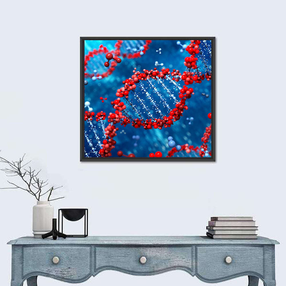 Glowing Dna Helix Wall Art