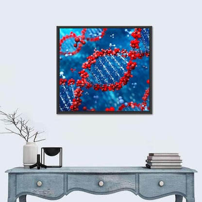 Glowing Dna Helix Wall Art