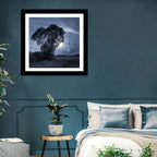 Moonlit Birds Over Quiet Field Wall Art