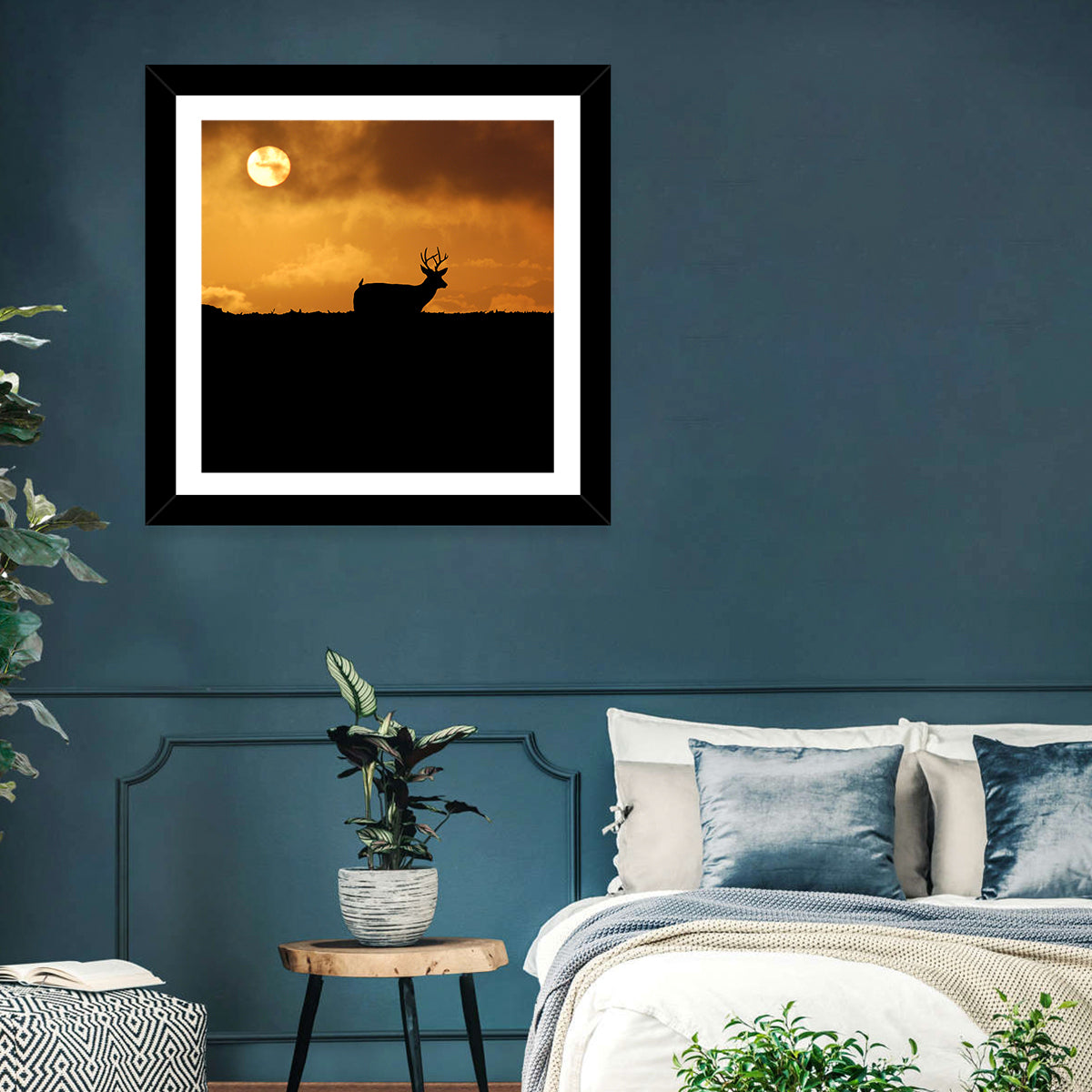 Deer at Sunset Wall Art