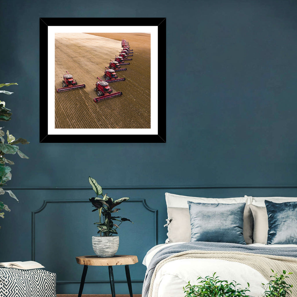 Aerial Soybean Harvest Wall Art