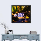 Autumn Mountain Waterfall Wall Art
