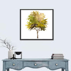 Olive Green Watercolor Tree Wall Art