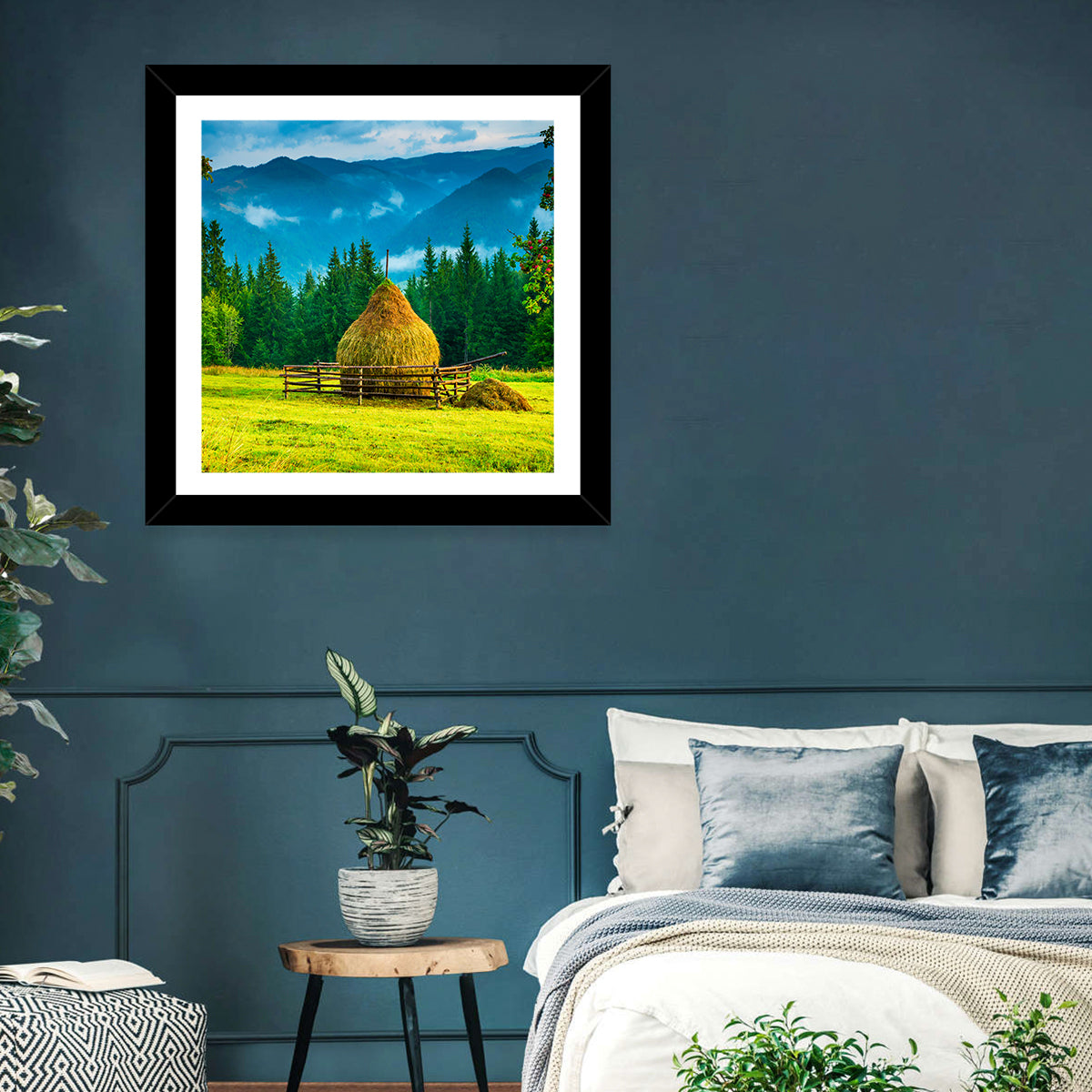 Haystack in Mountain Meadow Wall Art