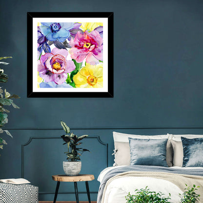 Vibrant Watercolor Floral Arrangement Wall Art