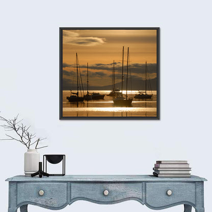 Sailboats at Sunrise Wall Art