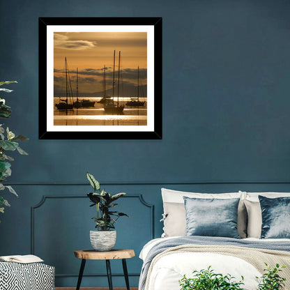 Sailboats at Sunrise Wall Art