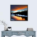 Golden Sunset Over Snowy River Wall Art