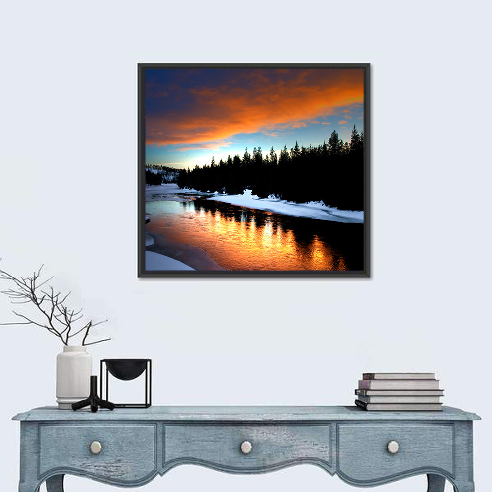 Golden Sunset Over Snowy River Wall Art