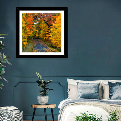 Autumn Road Through Wisconsin Park Wall Art