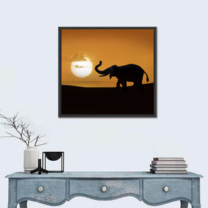 Elephant at Sunset Wall Art