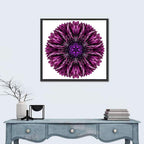 Purple Cornflower Kaleidoscope Mandala Wall Art