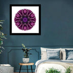 Purple Cornflower Kaleidoscope Mandala Wall Art