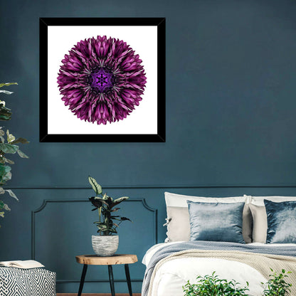 Purple Cornflower Kaleidoscope Mandala Wall Art