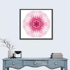 Pink Cornflower Kaleidoscope Mandala Wall Art