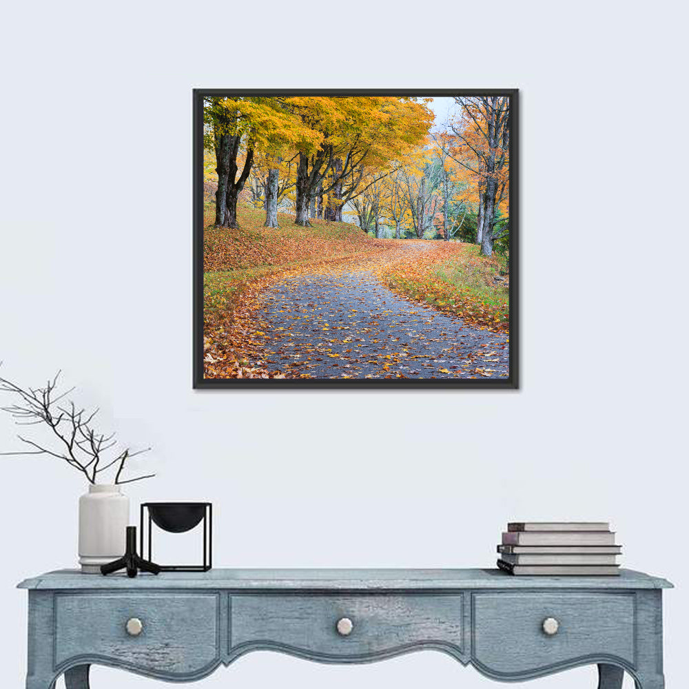 Autumn Road with Golden Canopy Wall Art