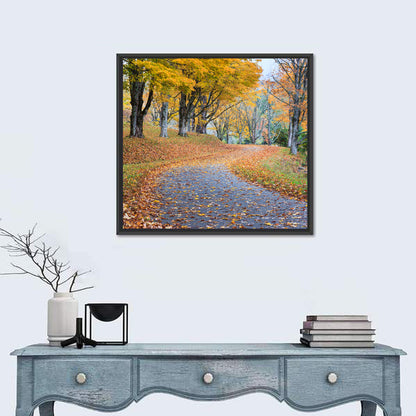 Autumn Road with Golden Canopy Wall Art